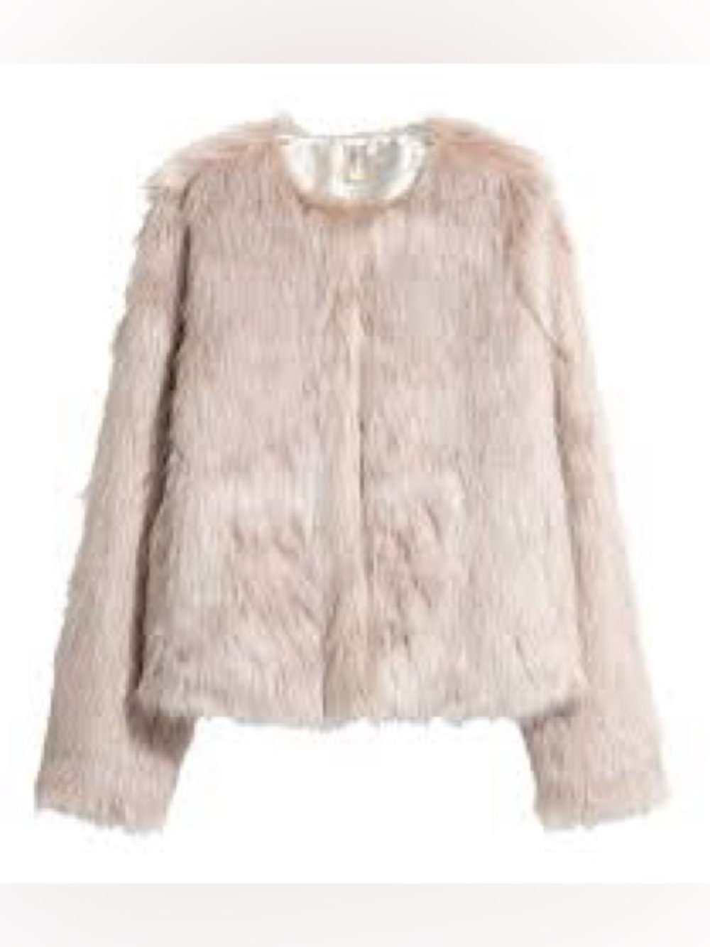 H&M Women's Faux Fur Jacket in Light Blush